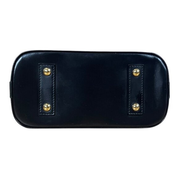 LOUIS VUITTON Alma BB Blue Black Malletage Lambskin Shoulder +BOX DUST BAG LOCK - Picture 9 of 15